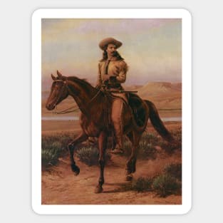 Portrait of Buffalo Bill on Charlie by William Cary Sticker